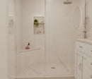 Beige Engineered Marble Triangular Shower Corner Seat-2