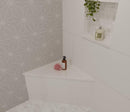 Super White Engineered Marble Triangular Shower Corner Seat-3