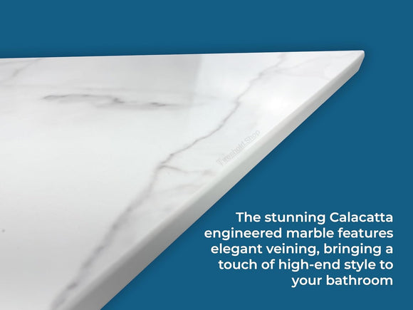 Calacatta Engineered Marble Triangular Shower Corner Seat