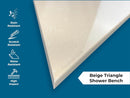 Beige Engineered Marble Triangular Shower Corner Seat-4