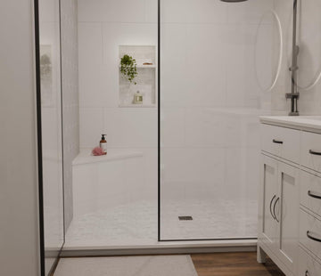 Super White Engineered Marble Triangular Shower Corner Seat - 0