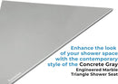 Concrete Gray Engineered Marble Triangular Shower Corner Seat-6
