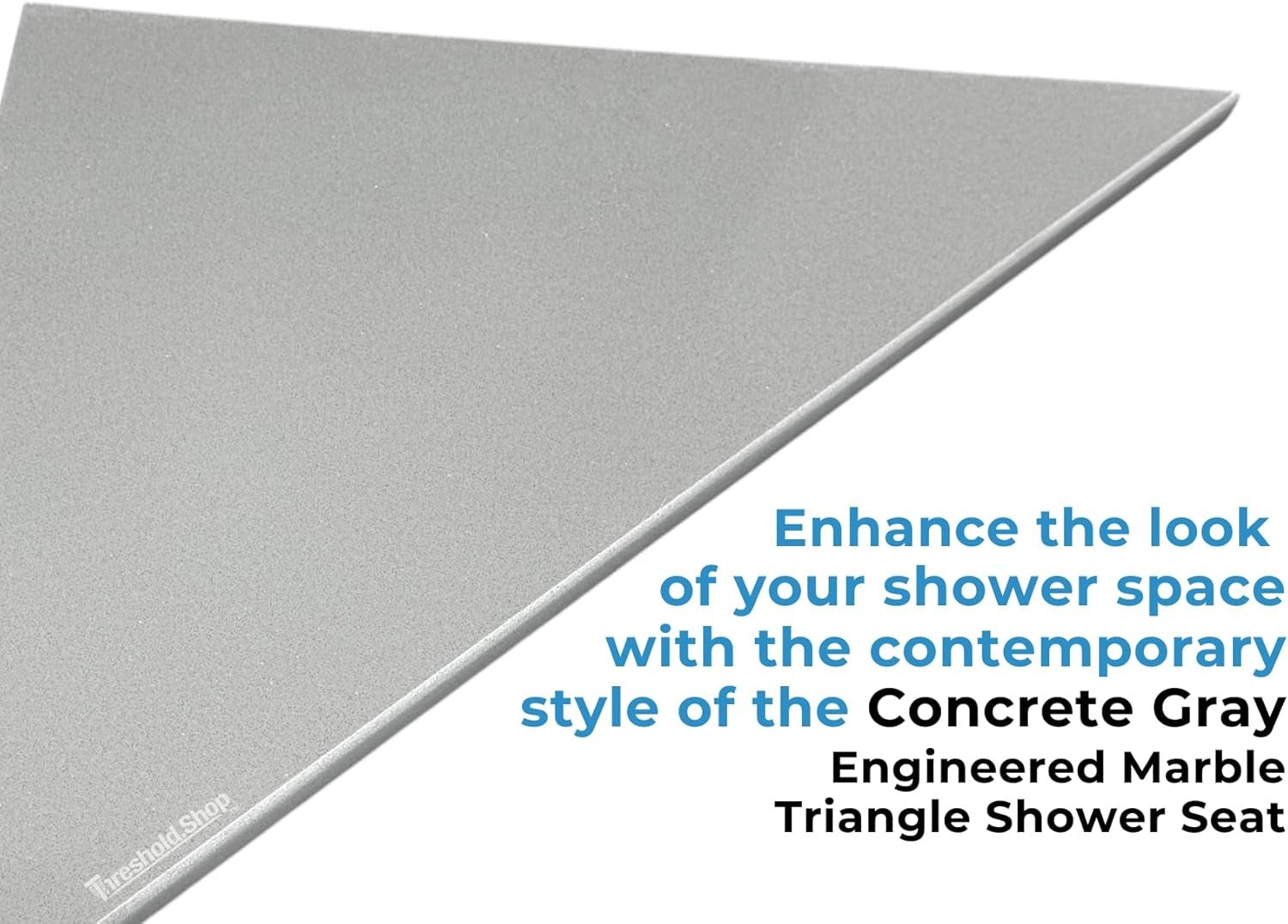 Concrete Gray Engineered Marble Triangular Shower Corner Seat | The ...