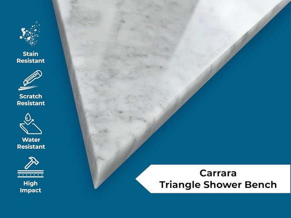Carrara Marble Triangular Shower Corner Seat