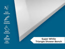 Super White Engineered Marble Triangular Shower Corner Seat-4