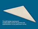 Beige Engineered Marble Triangular Shower Corner Seat-6