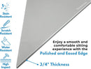 Concrete Gray Engineered Marble Triangular Shower Corner Seat-4