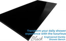 Custom Cut to Size – Super Black Polished Engineered Marble Shower Bench-4