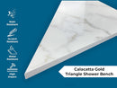 Calacatta Gold Engineered Marble Triangular Shower Corner Seat-5