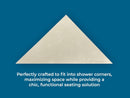 Beige Engineered Marble Triangular Shower Corner Seat-7