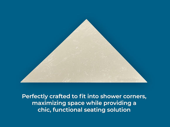 Beige Engineered Marble Triangular Shower Corner Seat