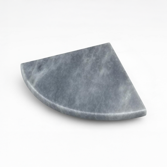 9 Inch Bardiglio Gray Marble Corner Shower Shelf