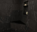 Super Black Engineered Marble Triangular Shower Corner Seat-4