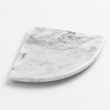 9 Inch Italian White Carrara Marble Corner Shower Shelf