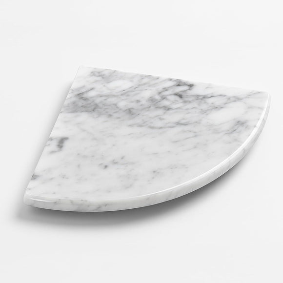 9 Inch Italian White Carrara Marble Corner Shower Shelf