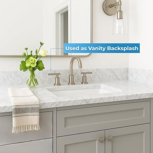 Backsplash Italian White Carrara Marble Threshold Eased Edge