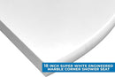 18 Inch Super White Engineered Marble Corner Shower Seat-5