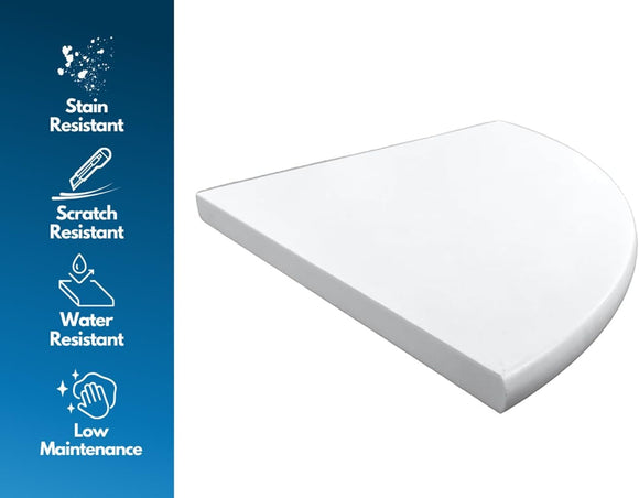 18 Inch Super White Engineered Marble Corner Shower Seat