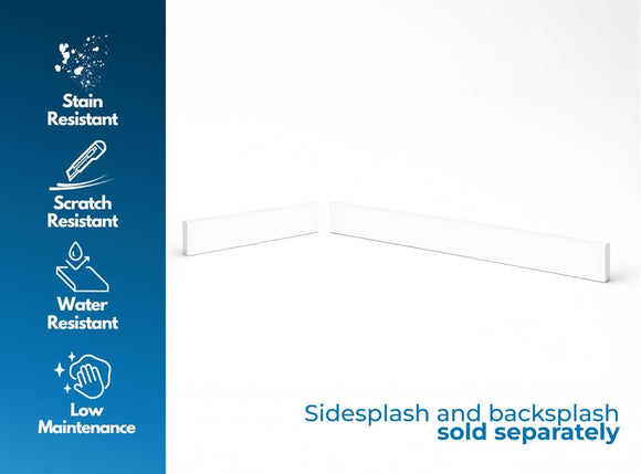 Super White Engineered Marble Eased Edge Backsplash