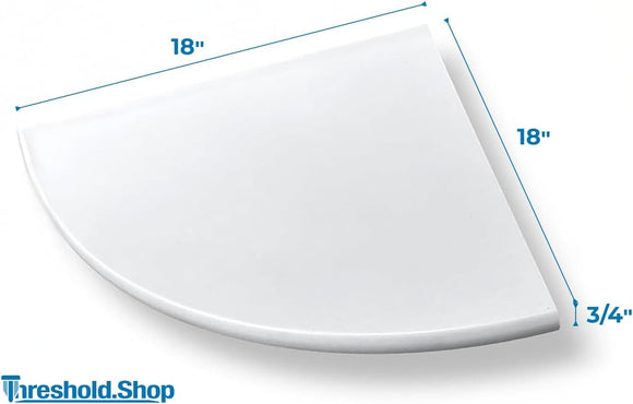 18 Inch Super White Engineered Marble Corner Shower Seat