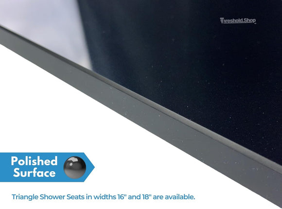 Super Black Engineered Marble Triangular Shower Corner Seat