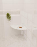 18 Inch Calacatta Engineered Marble Corner Shower Seat-3