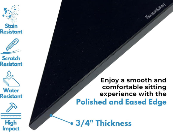 Super Black Engineered Marble Triangular Shower Corner Seat