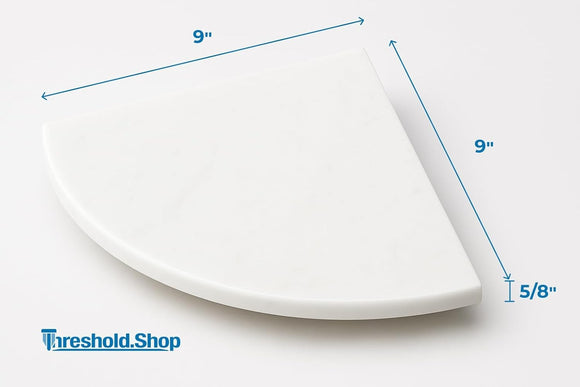 9 Inch Super White Engineered Marble Corner Shower Shelf