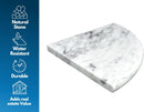 18 Inch Italian White Carrara Marble Corner Shower Seat-6