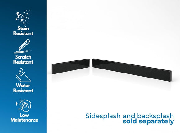 Absolute Black Polished Granite Eased Edge Backsplash