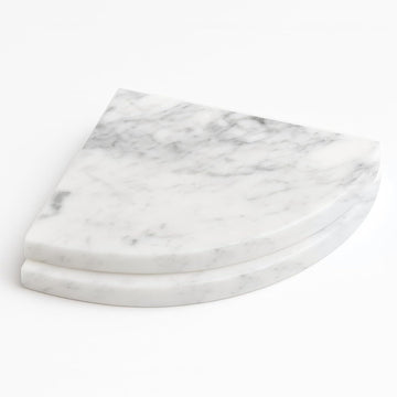 9 Inch Italian White Carrara Marble Corner Shower Shelf - 0