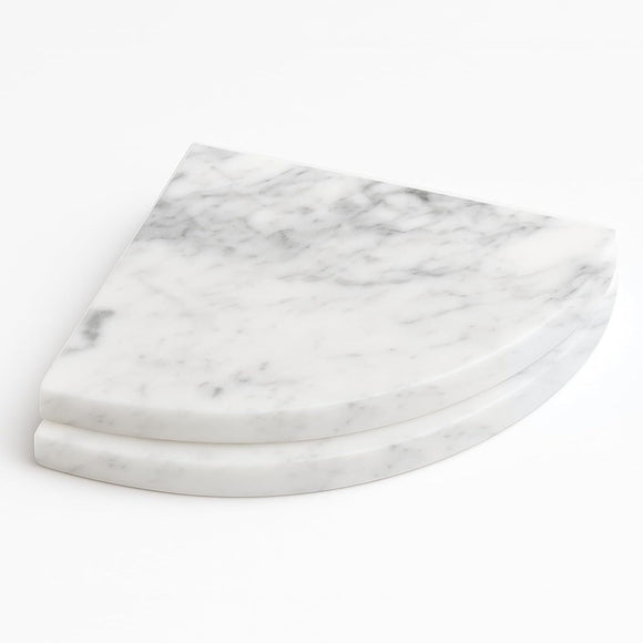 9 Inch Italian White Carrara Marble Corner Shower Shelf