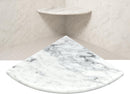 18 Inch Italian White Carrara Marble Corner Shower Seat-1