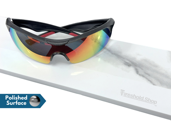 Calacatta Engineered Marble Threshold, Single Hollywood Bevel, Polished Surface