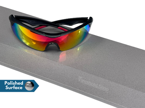 Silver Engineered Marble Threshold, Single Hollywood Bevel, Polished Surface