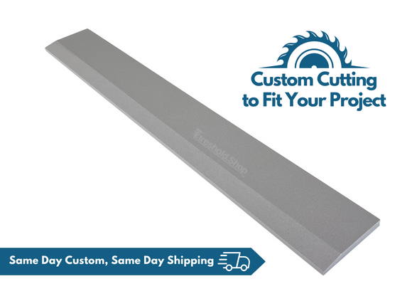 Silver Engineered Marble Threshold, Single Hollywood Bevel, Same Day Custom, Same Day Shipping